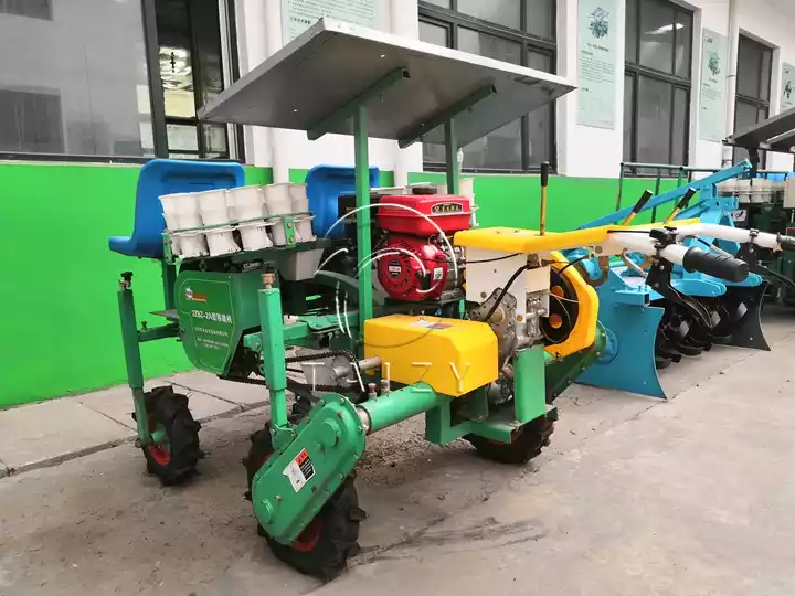 self-propelled transplanter in workshop
