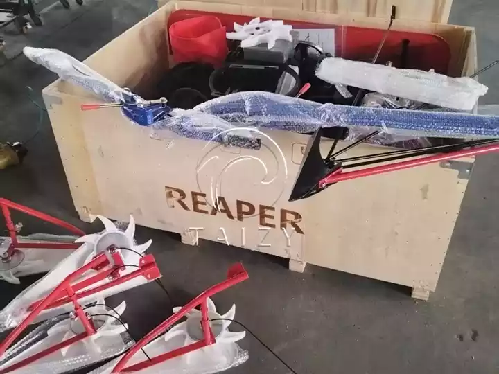 farm reaper machine wooden packing